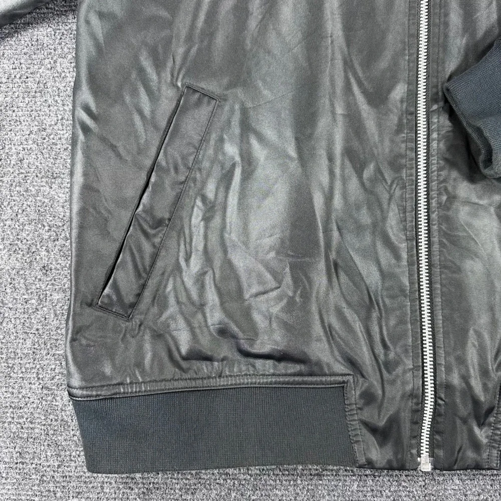 Jordan Bomber Jacket Mens L Large Black‎ Satin Full Zip 23 Flight 833918-010